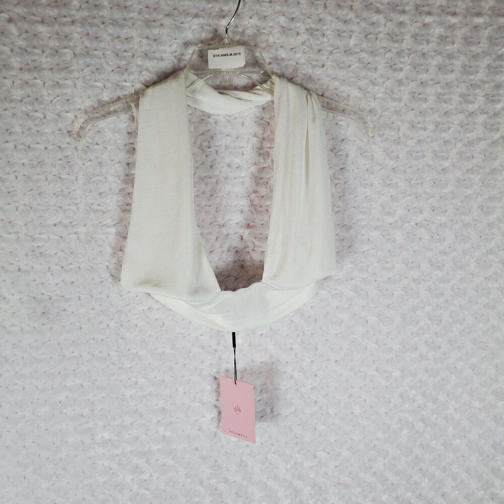 Hello Molly Open Back Crop Top White Size M